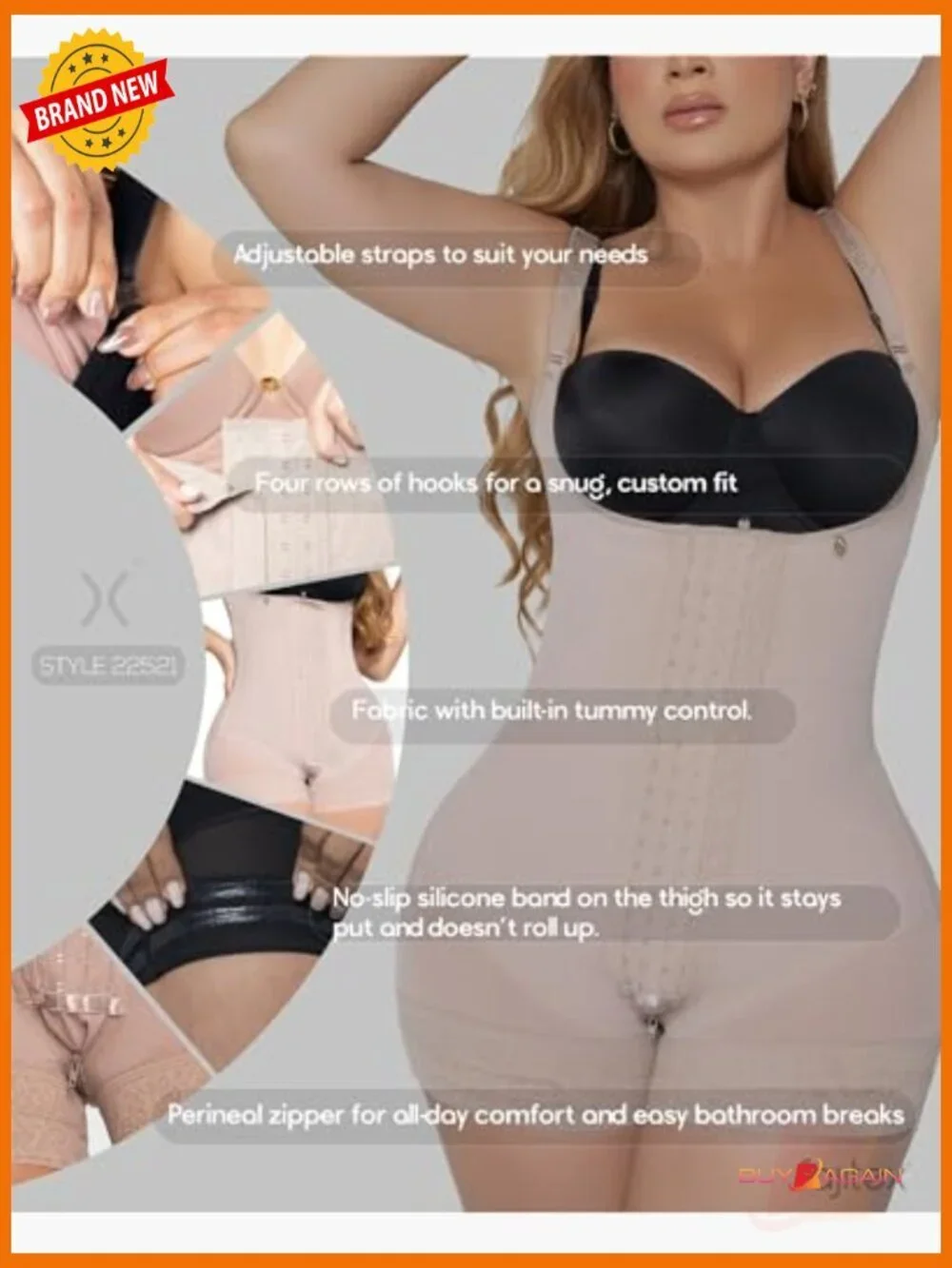 High Compression Shapewear Bodysuit with Butt Lifter